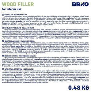 WOOD FILLER INTER BRIKO MAHOGANY 0.48KG 2