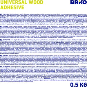 Briko UNIVERSAL WOOD PVA GLUE BRIKO (0.5 KG) 2
