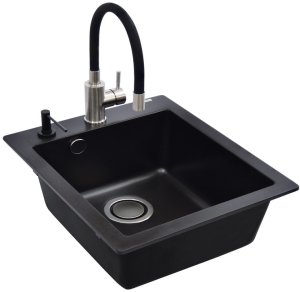 SINK SIMPLEXSQS100+MIXER+DISP BLACK 1