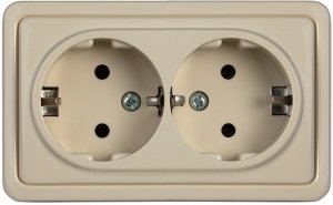 SURFACE MOUNTED DOUBLE SOCKET WITH EARTH 1