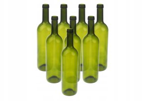 BOTTLE GLASS 0.75L SET OLIV NO CAP 8PCS 3