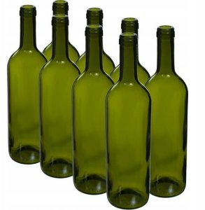 BOTTLE GLASS 0.75L SET OLIV NO CAP 8PCS 4