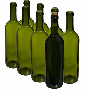 BOTTLE GLASS 0.75L SET OLIV NO CAP 8PCS 5