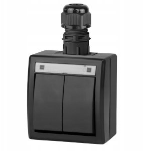 SWITCH 5002-67 2GANG IP65 AQUANT BLACK 1