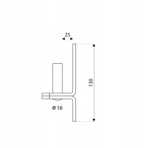 Domax DOOR BRACKET 83062 16MM/25MM BLACK 8