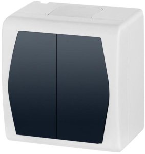 SWITCH HERMES2 2G WH/GREY IP44 1002-01 1
