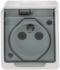 SOCKET HERMES2 WH/GREY IP44 1024-01 1