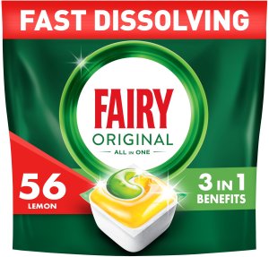 CAPS DISH FAIRY ALL IN ONE LEMON 56 PCE 2