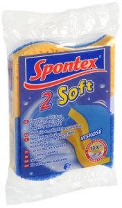 SCOURERS SOFT 11X7X2.5CM CELLULOSE 2PCE 4