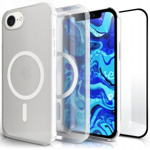 Etui Do Magsafe Do Apple iPhone 16e (Przezroczyste, Wzmacniane)   Szkło 9H 1