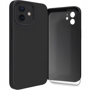 Etui do Apple iPhone 12 (Osłona Kamery, Czarne, Plecki, Case)   Szkło 9H 1