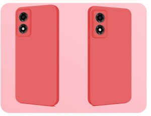 Etui Do Moto E14 / G04 / G24 / G24 Power (Czerwone, Matowe, Plecki)   Szkło 3