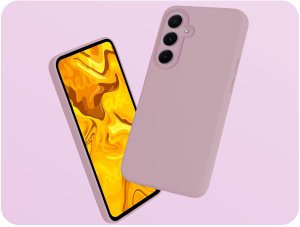 Etui Do Samsung Galaxy A35 5G (Jasnoróżowe, Matowe, Silikonowe)   Szkło 9H 2