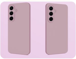 Etui Do Samsung Galaxy A35 5G (Jasnoróżowe, Matowe, Silikonowe)   Szkło 9H 3