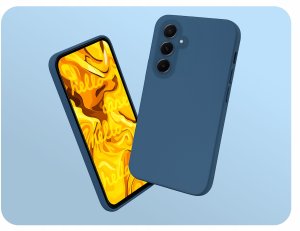 Etui Do Samsung Galaxy A55 5G (Granatowe, Matowe, Silikonowe)   Szkło 9H 2