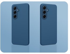 Etui Do Samsung Galaxy A55 5G (Granatowe, Matowe, Silikonowe)   Szkło 9H 3