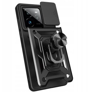 etumi ETUI PANCERNE DO REALME GT 7 PRO CZARNE ARMOR HOLDER RING CASE   SZKŁO 9H 4
