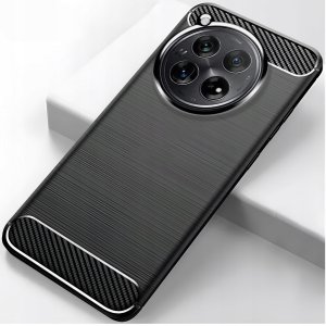 Etui do OnePlus 12 (Czarne, Karbon, Pancerne, Plecki, Ochronne)   Szkło 9H 2