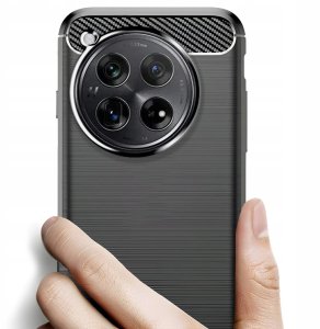 Etui do OnePlus 12 (Czarne, Karbon, Pancerne, Plecki, Ochronne)   Szkło 9H 3