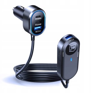 3mk Double Car Charger 135W PD QC PPS USB 2A4C Black/Gray 3