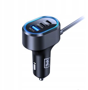 3mk Double Car Charger 135W PD QC PPS USB 2A4C Black/Gray 5