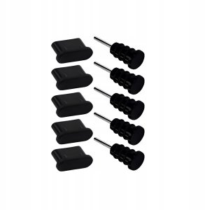 Zaślepka Zatyczka Przeciw Kurzowi USB C / Mini Jack AUX Zasłonka Zestaw x10 2