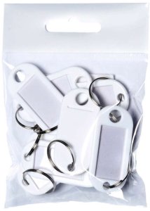 Nøglering PET 10stk Hvid 3