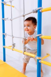 Drabinka gimnastyczna Kometa Next-5 Dual biała | Lina | Kółka | 225 cm 11