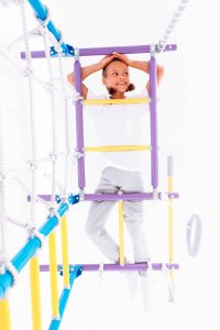 Drabinka gimnastyczna Kometa Next-5 Dual biała | Lina | Kółka | 225 cm 12