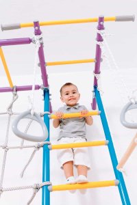 Drabinka gimnastyczna Kometa Next-5 Dual biała | Lina | Kółka | 225 cm 13