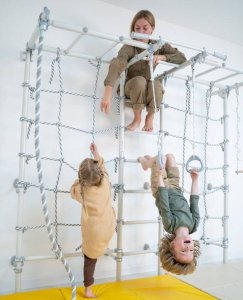 Drabinka gimnastyczna Kometa Next-5 Dual biała | Lina | Kółka | 225 cm 2