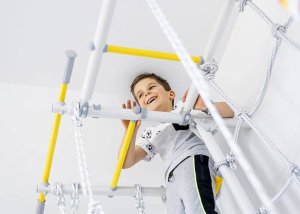 Drabinka gimnastyczna Kometa Next-5 Dual biała | Lina | Kółka | 225 cm 4