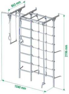 Drabinka gimnastyczna Kometa Next-5 Dual biała | Lina | Kółka | 225 cm 6