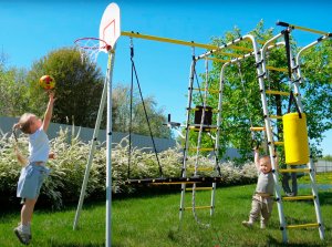 Plac zabaw Fitness | Lina + Kosz + Worek Bokserski + leżak huśtawka | 100 kg 2