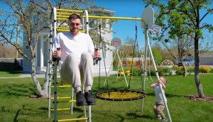 Plac zabaw Fitness | Lina + Kosz + Worek Bokserski + leżak huśtawka | 100 kg 4