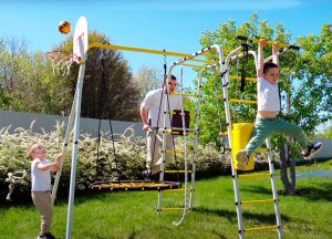 Plac zabaw Fitness | Lina + Kosz + Worek Bokserski + talerz-huśtawka | 100 kg 3