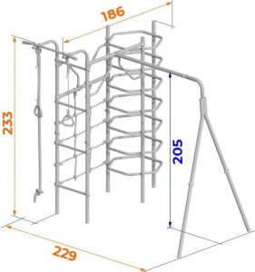 Plac zabaw Stacja kosmiczna | Tunel + Kosz + Leżak huśtawka | 100 kg 3