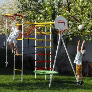 Plac zabaw Stacja kosmiczna | Tunel + Kosz + Leżak huśtawka | 100 kg 4