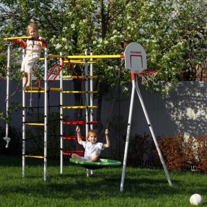 Plac zabaw Stacja kosmiczna | Tunel + Kosz + Leżak huśtawka | 100 kg 7