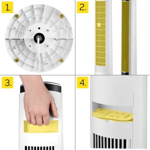 Wentylator Yoer Cichy WENTYLATOR Kolumnowy Podłogowy JONIZACJA Stojący NATURALNY WIATR + Pilot - Yoer Verto TF01W 12