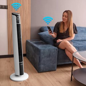 Wentylator Yoer Cichy WENTYLATOR Kolumnowy Podłogowy JONIZACJA Stojący NATURALNY WIATR + Pilot - Yoer Verto TF01W 3