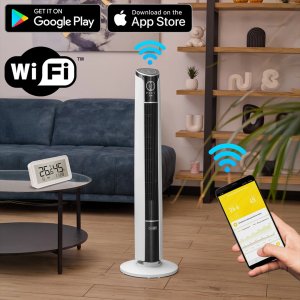 Wentylator Yoer Cichy WENTYLATOR Kolumnowy Podłogowy JONIZACJA Stojący NATURALNY WIATR + Pilot - Yoer Verto TF01W 10