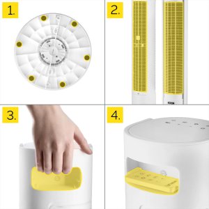 Wentylator Yoer Cichy WENTYLATOR Kolumnowy Podłogowy JONIZACJA Stojący NATURALNY WIATR + Pilot - Yoer CoolWhisper TF07W 13