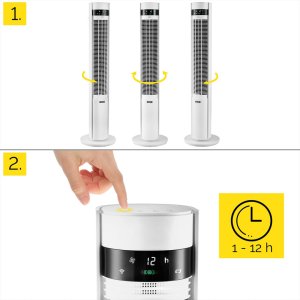 Wentylator Yoer Cichy WENTYLATOR Kolumnowy Podłogowy JONIZACJA Stojący NATURALNY WIATR + Pilot - Yoer CoolWhisper TF07W 10