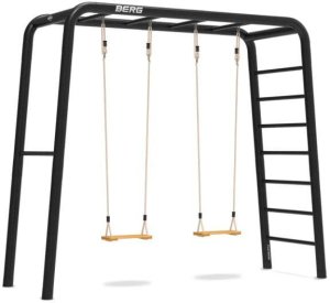 Siłownia Ogrodowa PlayBase MTL Double Swing 2x Huśtawki Drewniane + Drabinki 1