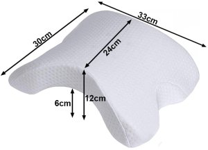 Verk Poduszka ortopedyczna z otworem na rękę do spania memory biała łukowa 2