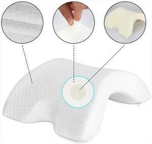Verk Poduszka ortopedyczna z otworem na rękę do spania memory biała łukowa 7