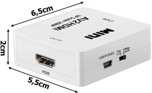 Adapter konverter sygnału av rca cinch do hdmi audio rca 1080p cvbs kabel 3