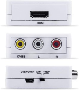 Adapter konverter sygnału av rca cinch do hdmi audio rca 1080p cvbs kabel 9