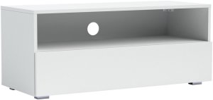 Biała szafka RTV Tebris 100 cm w minimalistycznym stylu 3